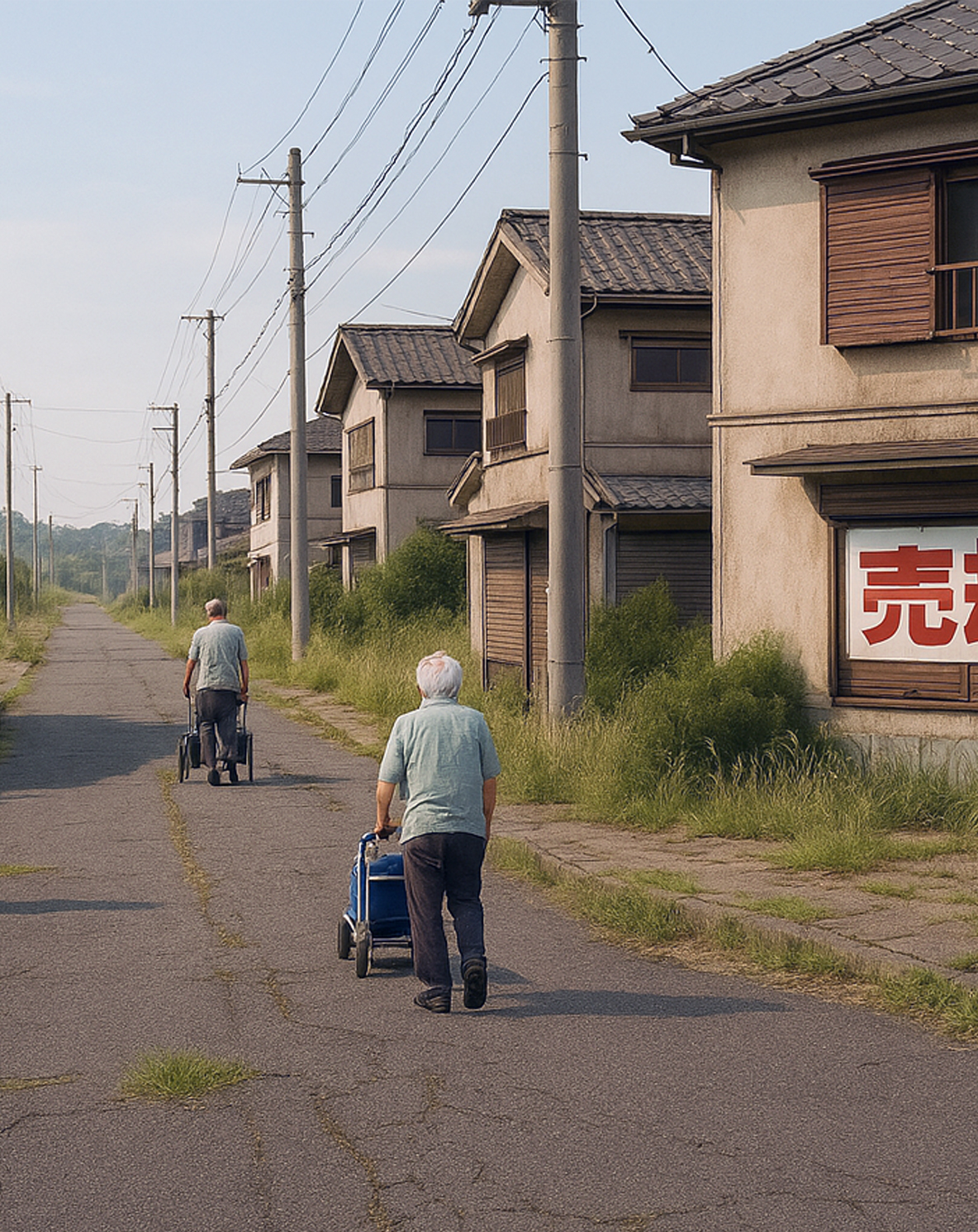 「高齢化社会の波が一気に押し寄せる30年後の未来」 | 生成AIが作成した、もしも八千代市が課題を放置した場合の10年後の未来イメージ | 大沢かずはる